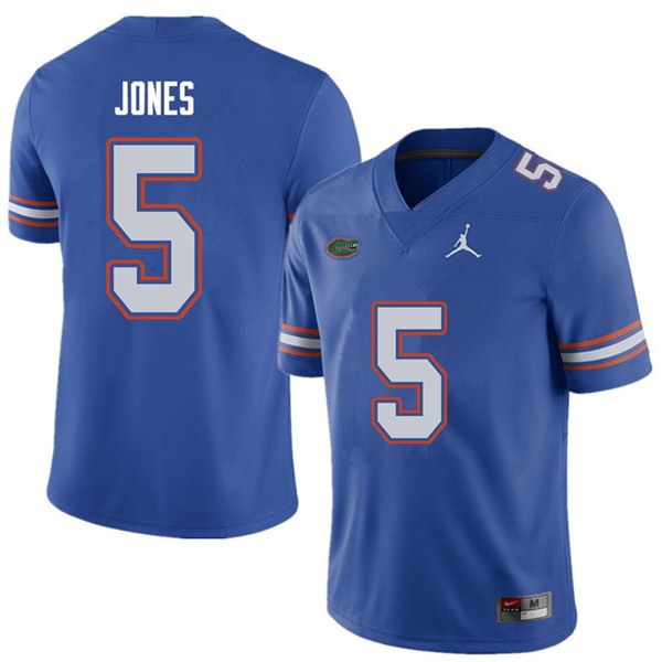 NCAA Florida Gators Emory Jones Men's #5 Jordan Brand Royal Stitched Authentic College Football Jersey GNV4064IV